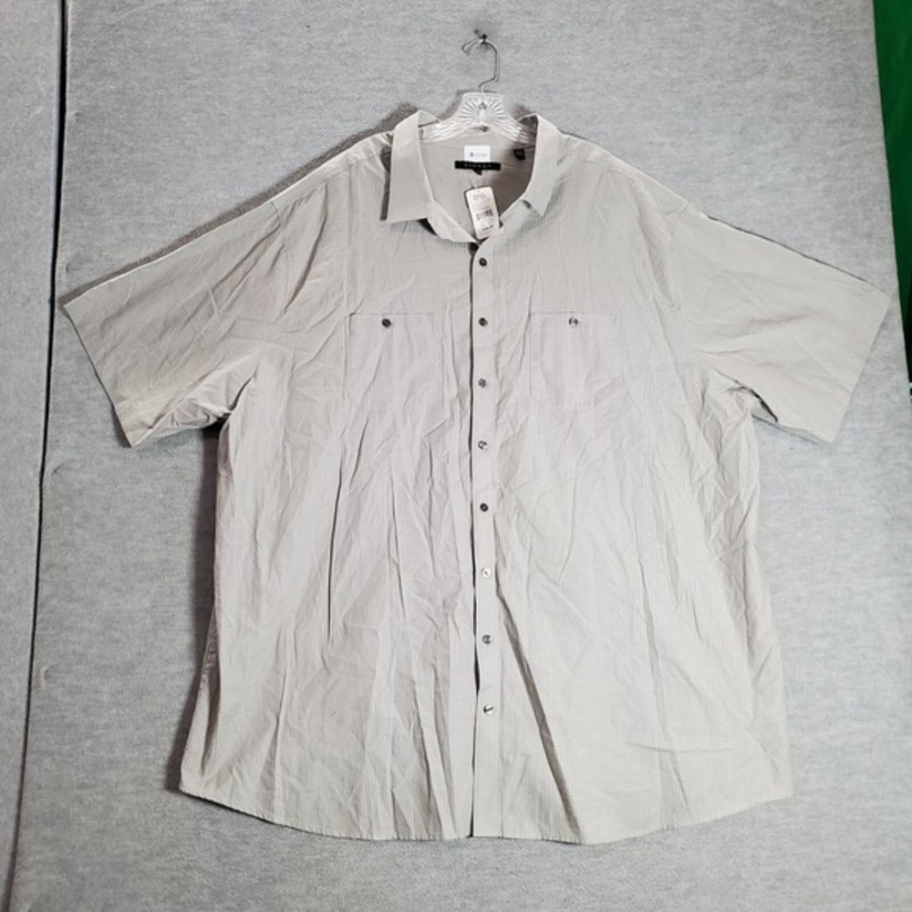 Synrgy Men Dress Shirt 4XL Beige Striped Long Sleeve‎ Collar Office NWT